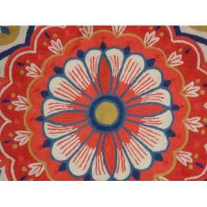  Crewel Rug Surya Red and Blue Chain Stitched Wool Rug 