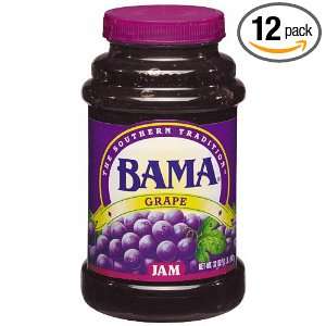 Welchs Bama Jam, Grape, 32 Ounce Plastic Jars (Pack of 12)