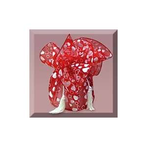  10ea   Red Organza White Heart Fabric Wrap Arts, Crafts 