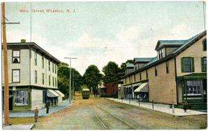 Trolley on Main Street ~WHARTON NJ~ Scarce Old Postcard, 1910  
