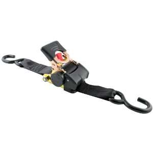   Black 2 x 6 Retractable Ratcheting Tie Down Strap, (Pack of 2