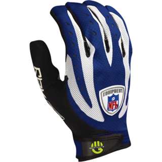 NFL Equipment Velocity Grip Football Receiver Gloves (Royal/White 