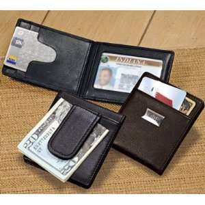 Exclusive Gifts and Favors Greek Leather Wallet Money Clip in Black By 