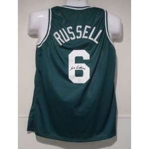  Bill Russell Autographed Boston Celtics Green Jersey 