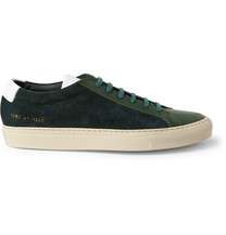 common projects vintage achilles panelled leather and suede sneakers