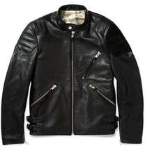 acne oliver leather and suede biker jacket