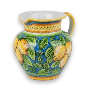 Handmade Ceramic Limone Pitcher from Italy  Kitchen 