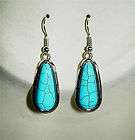 Popula Turquoise knitted Silver Plated Dangle Earrings  