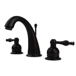Fountain Cove J Spout Widespread Bathroom Faucet + Drain, Oil Rubbed 