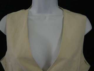 STATE OF CLAUDE MONTANA Cream Tie Front Vest Top Sz 12  