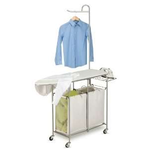   SRT 01974 Rolling Laundry Sorter with Ironing Board and Shirt Hanger