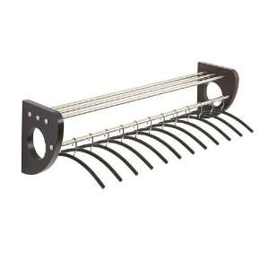  Mode Wall Mount Coat Rack with Hangers 48W Black Finish 