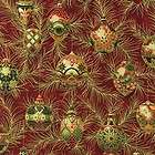 Holiday Flourish IV Red Ornaments fabric quilt BTY cotton Kaufman