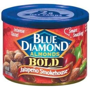Blue Diamond Bold Jalapeño Smokehouse Almonds 6 oz (Pack of 12 