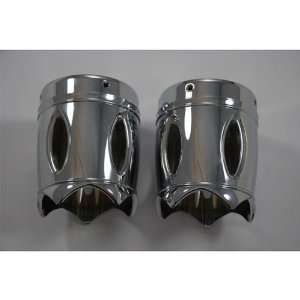   Reverse Cut 3.5 Chrome Exhaust Tips for Harley with Rinehart Exhausts