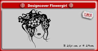 GIRL w FLOWERS Jugendstil NOTEBOOK Laptop DEKO Tattoo  