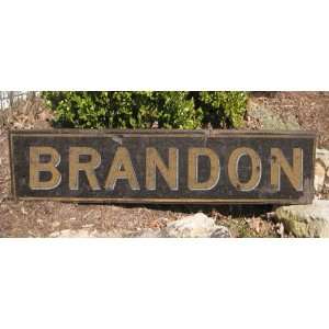 BRANDON, IOWA   City Rustic Hand Painted Wooden Sign 