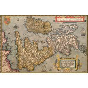  Map of Britian and Ireland   Poster by Abraham Ortelius 