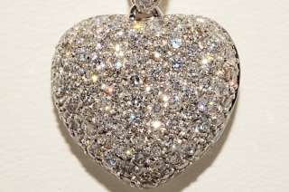 5,500 2.00CT ROUND CUT DIAMOND HEART CLUSTER NECKLACE  