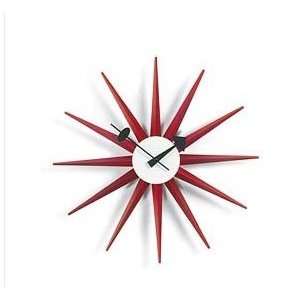 George Nelson Sunburst Clock Red Modern Wall Clock 