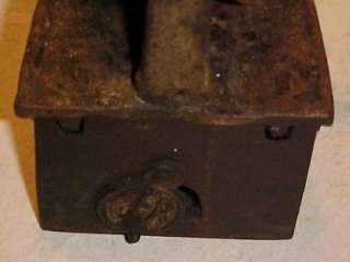 Antique #7 Coal/Charcoal Cloths Pressing Iron, Signed AFR, Sad/Box 
