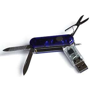 USB Stick 8GB Taschenmesser Lampe Messer Kugelschreiber Schere 