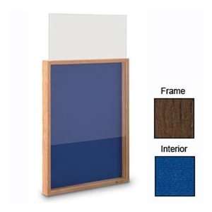   Drop In Cobalt Accent Shadowboxes With Walnut Frame 