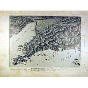  War Russian Japanese Map Port Arthur French Print 1904 