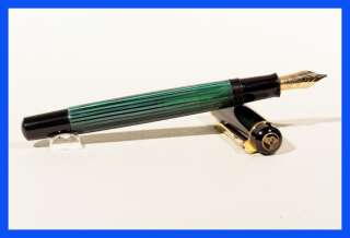 Pelikan Füller Grün gestreift B   breite 14C Gold Feder  