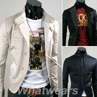 Mens Slim Designed Fit Coat Jacket 2 Color 3 Size W57  