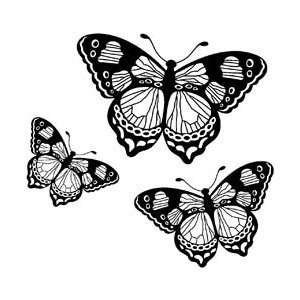  Magenta Cling Stamps   3 Butterflies Arts, Crafts 