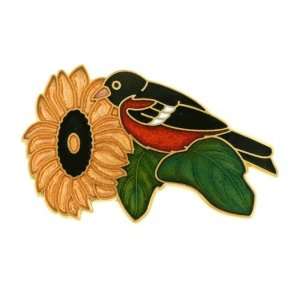  Hand enameled and gold plated Baltimore Oriole and black 