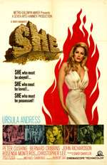She 1965 Original Movie Poster US 1 Sheet Peter Cushing  