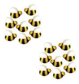 12 EDIBLE BEES CUPCAKE CAKE DECORATION TOPPERS NEW  
