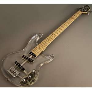 NEW ACRYLIC ICE SEE THRU LUCITE CRYSTAL CLEAR ELECTRIC BASS GUITAR w 