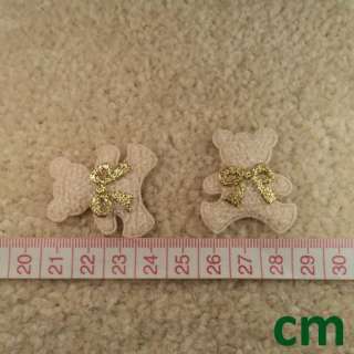 60 Beige Teddy Bear Bow Tie Applique Kid Party Craft Favor Decoration 
