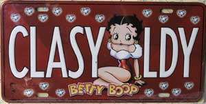 Betty Boop ~LICENSE PLATE   CLASSY LADY~  