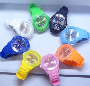 PC 8 Colors Silicone Plastic Jelly Candy Quartz Watch Fashion 