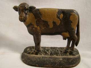 Antique COUNTRY Milk COW Figural CAST IRON Dairy FARM Bovine DOORSTOP 