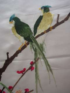 1950s Chinese 100%silk embroidery Four birds Barscreen  