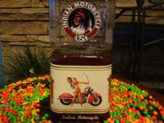 Vintage 1950s Oak *INDIAN MOTORCYCLE* Gumball Peanut & Candy Vending 