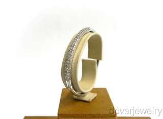Estate 3.88ct Diamond 18K White Gold Cluster Bangle Bracelet NR  