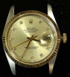1989 Rolex 16233 Oyster Perpetual Datejust 18k Gold 2 Tone Diamond 