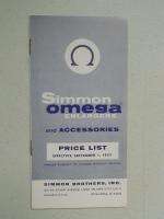 1957 Simmon Bros Omega Vintage Camera Brochures Lot  