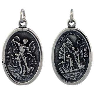   St. Michael and Guardian Angel Medal 15/16 X 5/8 (24 mm X 16 mm