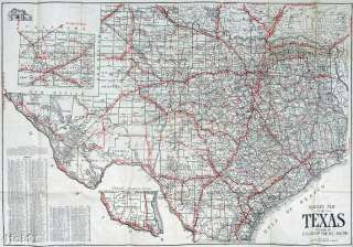 1910 Very Early Texas Road Map~Gallup~Scarce~18x24  