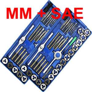 Blue Case 80pcs Tap & Die Set SAE + MM 80 pcs Steel  