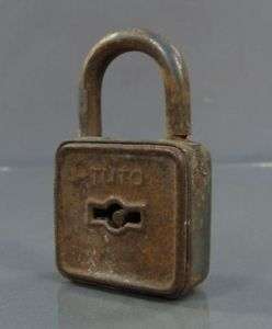 1900s ANTIQUE CAST IRON JAIL DOOR CABINET LOCK PADLOCK  