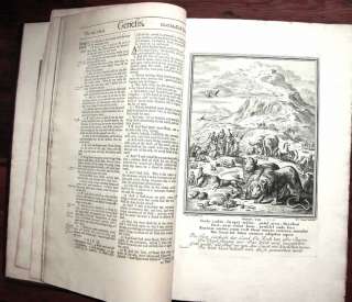 1722 ILLUSTRATED BIBLE FROM LIBRARY OF AN ENGLISH EARL  
