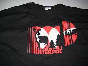 Interpol Animal Surveillance Black T Shirt Size XL, NEW  